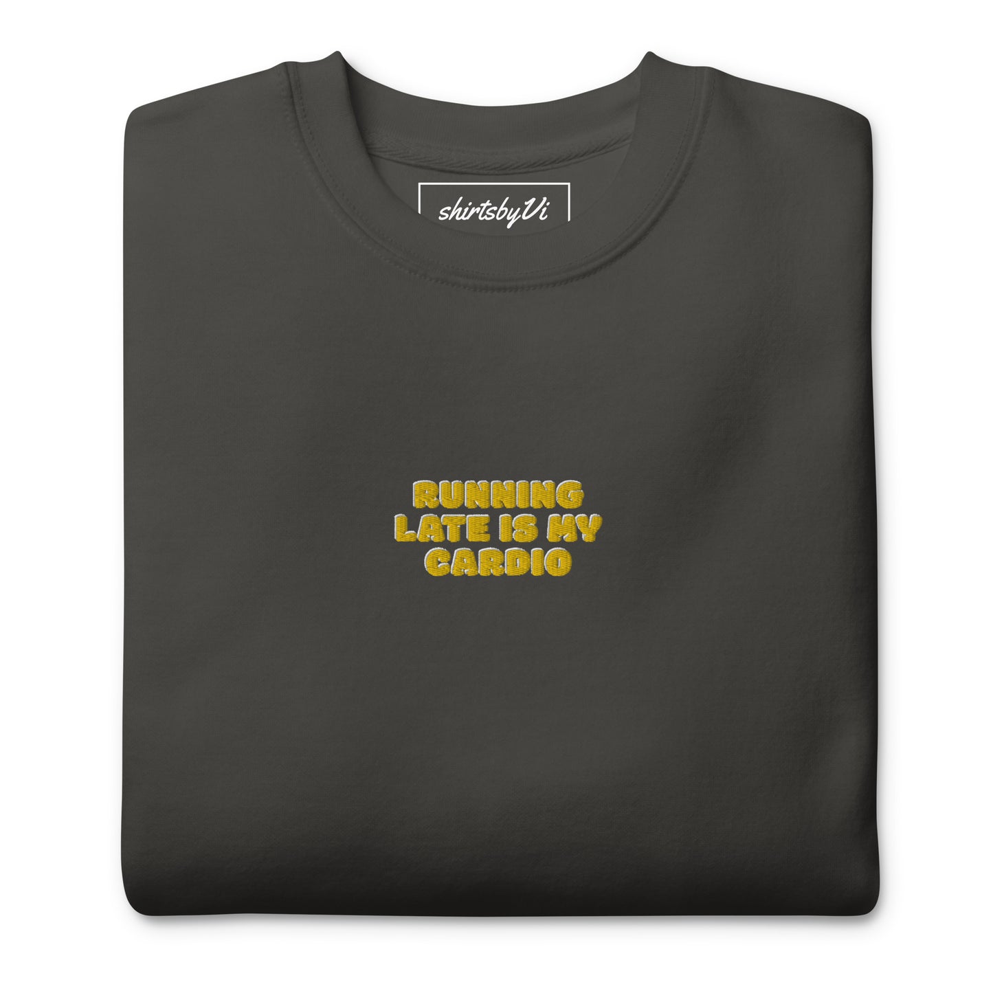 running late cardio sweater